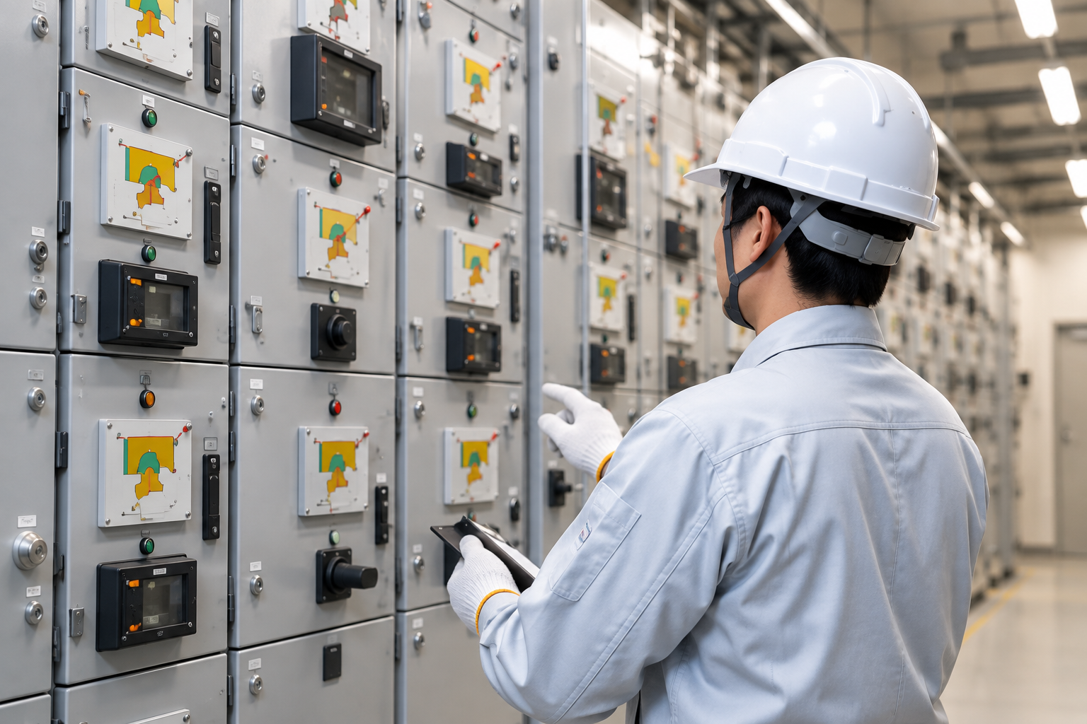 電気設備を確認する技術者のイメージ